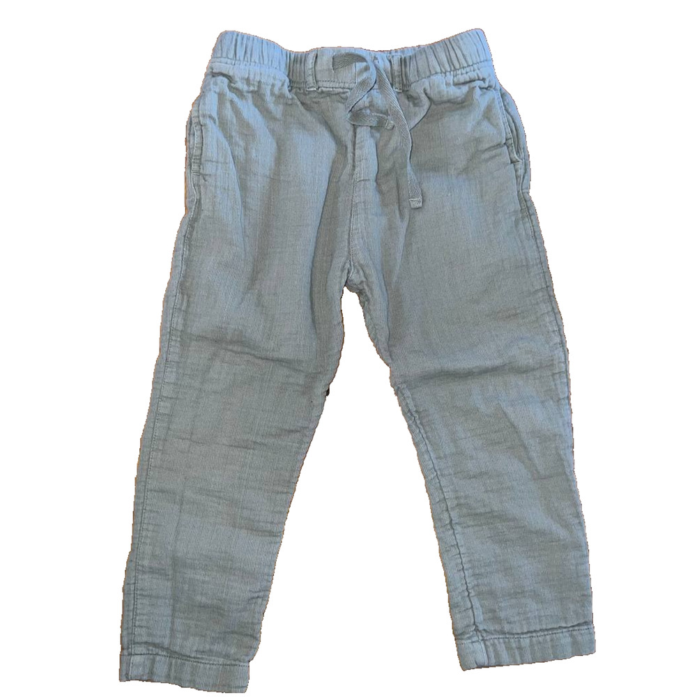 Les Essentiels de Bout'chou Crinkled cotton pant Gray 3T A004674